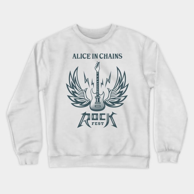 Guitarwings Alice in Chains Crewneck Sweatshirt by Mutearah